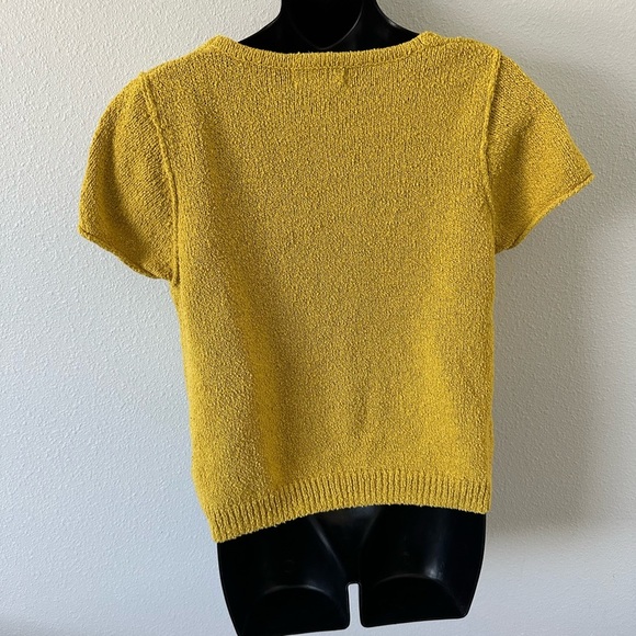 Anthropologie Mustard Textured Knit Top - Picture 2 of 10
